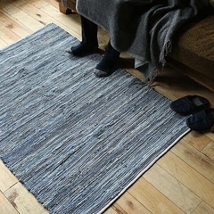 デニム　　リサイクル　リユース　ラグ　マット　手洗い可の画像