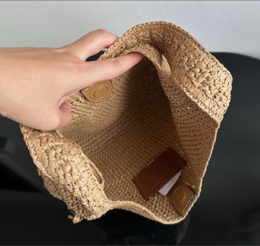 ストア COACH 編み込みトートバッグ ベージュ