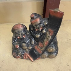 木彫り 鷲 虎  恵比寿大黒　金剛力士像　置物4点セット 開運 インテリアの画像