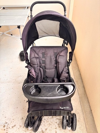 【決まりました】ベビーカー アミティエ F ネビオ Nebio 二人乗り(レインカバー付き)