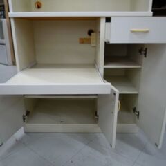 【使用感強め】 パモウナ レンジボード 白 高さ183.5cm キッチン収納 食器棚 レンジ台 パモウナ レンジボード 白 高さ183.5cm キッチン収納 食器棚 レンジ台 苫小牧西店 の画像