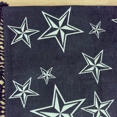 家具　絨毯　カーペット　マット　ラグ　星　スター　黒　ブラックの画像