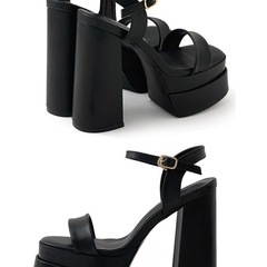 【美品】厚底ヒールサンダル23.5の画像