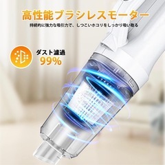 掃除機 コードレス スティッククリーナー 38000Pa 強力吸引 コードレス 長時間稼働 スティック 電気掃除機 多機能 多種類ノズル HEPAフィルター 多層濾過 多機能 2WAY 軽量 Type-C充電式 一人暮らし カーペット ソファー カーテン 車用/家庭用 操作簡単 (スノーホワイト)の画像