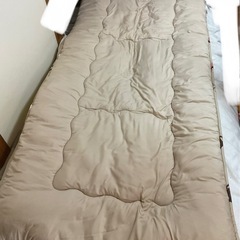 ☺️ 敷布団 S  100✖️210cm
    ベージュに猫柄の画像