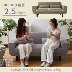 値引き中❗️【定価¥29,990】ROWYA 2人掛けソファ 座椅子 グレーの画像