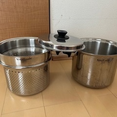 Vita Craft ステンレス両手鍋 パスタパン 中型 セット ビタクラフトの画像