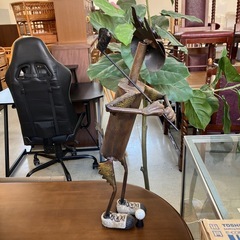 M2510-404 ブリキ ネコ オブジェ ゴルフ姿 アンティーク ヴィンテージ キズ汚れ有りの画像