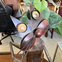 M2510-404 ブリキ ネコ オブジェ ゴルフ姿 アンティーク ヴィンテージ キズ汚れ有りの画像