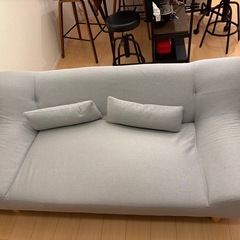 LOWYA ロウヤ 2.5人掛けソファー　グレー　ソファーベッド　ソファ　ワレありの画像