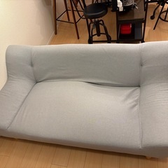 LOWYA ロウヤ 2.5人掛けソファー　グレー　ソファーベッド　ソファ　ワレありの画像