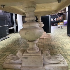 【引取限定】大理石調テーブル　ホワイトマーブル　の画像