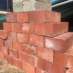 ガーデン花壇ブロック　レッド×34  白系×4　約5kgの画像