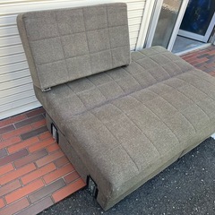 無料！ソファベッド 幅137cm ブラウン　の画像