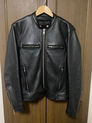 【Y00005】KADOYA（カドヤ）レザーシングルライダースジャケット　M