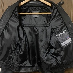 【Y00005】KADOYA（カドヤ）レザーシングルライダースジャケット　Mの画像