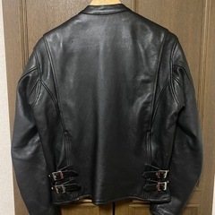 【Y00005】KADOYA（カドヤ）レザーシングルライダースジャケット　Mの画像