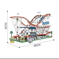 組み立てる遊園地シリーズ大型ジェットコースター男の子と女の子子供の難しいパズルビルディングブロックおもちゃ誕生日ギフトの画像