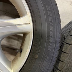 新品タイヤ装着2ヶ月 225/60R16 DUNLOP LE MANS LM704【2025年製】GF50 シーマ 日産純正 ホイール付　16X7.5J 5H PCD114.3  の画像