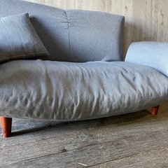 2人掛け リクライニングソファ グレー 北欧家具 ナチュラルテイスト シンプルの画像