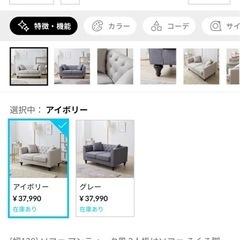  近隣配達可　
2人掛けソファ クッション付き  LOWYAの画像