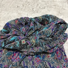 総柄プリーツスカート フレアスカート 花柄 マルチカラー ウエストゴム 派手目の画像