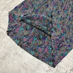 総柄プリーツスカート フレアスカート 花柄 マルチカラー ウエストゴム 派手目の画像