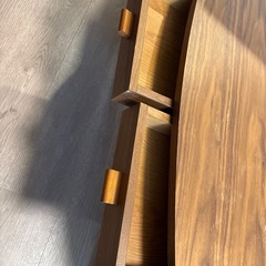 幅110センチ　ローテーブル　引き出し付きの画像