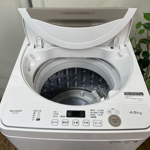 R487 ☀️ SHARP 洗濯機（洗濯4.5㎏) 21年製 ES-GE4E ⭐ 動作確認済 ⭐ クリーニング済