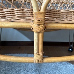 籐　ゆりかご　ベビーベッドの画像