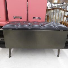 北海道 千歳市/恵庭市 近郊配送 ヴィンテージ調 収納付きベンチ 収納家具 店頭でのお受渡し大歓迎の画像