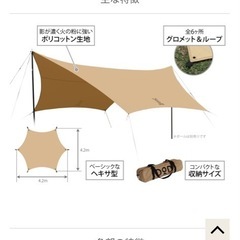 ALL RIGHT TARP TT5-582-TN ヘキサ型タープの画像