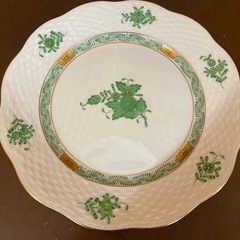 【愛品館 江戸川店】ヘレンド アポニーグリーン ペアデザート皿 ID:102-028639-007の画像