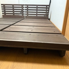 【2台】ローベッド ステイシー セミシングル フレームのみ　ダークブラウンの画像