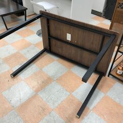 【ジャングルジャングル石川金沢店】  ハイテーブル 木目調/ブラック W110×D70×H75 クリーニング済み												の画像