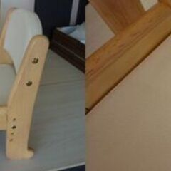 2-5　未使用/新品　アウトレット　キッズデスク チェア 2点セット 高さ調整 1人掛け 4段 木製 の画像