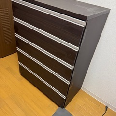 实木製の収納チェスト2点セットの画像