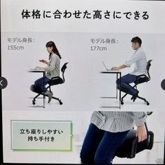 バランスチェア　ガス圧昇降高さ調整の画像