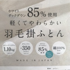 羽毛掛けふとん未開封品の画像