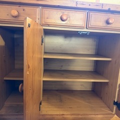 木製　キッチンカウンター　　キャスター付き　カントリーの画像