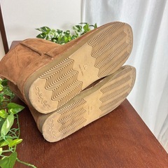 美品❗️スエード ムートン風ショートブーツ ブラウン レディース LLの画像