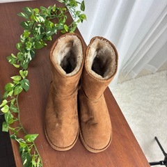 美品❗️スエード ムートン風ショートブーツ ブラウン レディース LLの画像