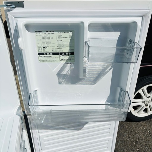 直接引き取り3,000円引き⭐︎大阪府下又は近郊は配送設置込み? TWINBIRD 146L 2ドア冷蔵庫 HR-E915 2017年
