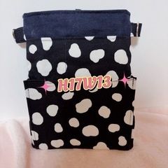 ナースポケット オーガナイザー 作業ポーチ ダルメシアン 黒×ねいネイビーの画像