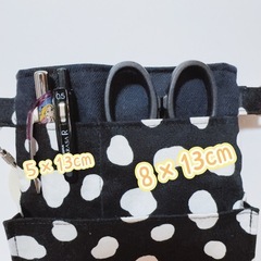 ナースポケット オーガナイザー 作業ポーチ ダルメシアン 黒×ねいネイビーの画像