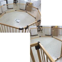 Neb:o 木製オートクローズドア付き ベビーサークル 大きめ パネル8枚 ジョイント連結式 形組み換え可能 ☆ 札幌市 北区 屯田 の画像