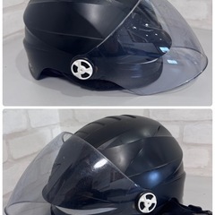 中古品傷あり 125cc以下用ヘルメット シールド付き メーカー不明の画像
