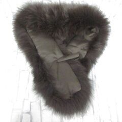 ( M-1006 )STRAWBERRY-FIELDS ストロベリーフィールズ スヌード ファー マフラー ストール フォックス ブラウン 中古の画像