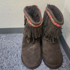 UKAIa フリンジブーツ UK4 ブラウン ボア付きの画像