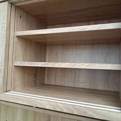 ★リユースのサカイつくば店★TK7064  食器棚 ナチュラル H183×D41×W90 クリーニング済みの画像